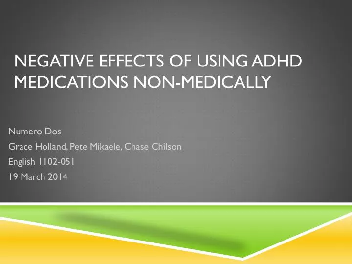 negative effects of using adhd medications non medically