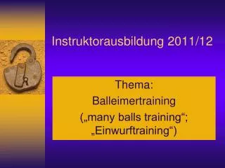 instruktorausbildung 2011 12