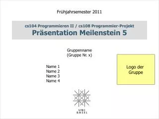 cs104 programmieren ii cs108 programmier projekt pr sentation meilenstein 5