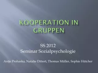 kooperation in gruppen