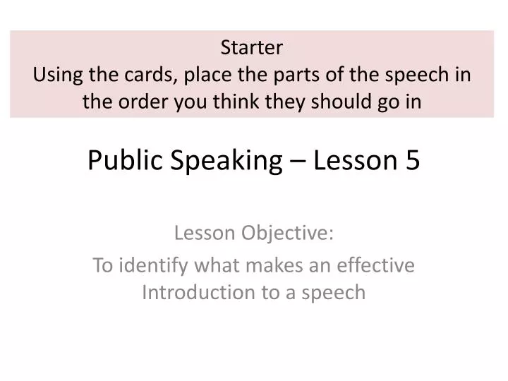 public speaking lesson 5