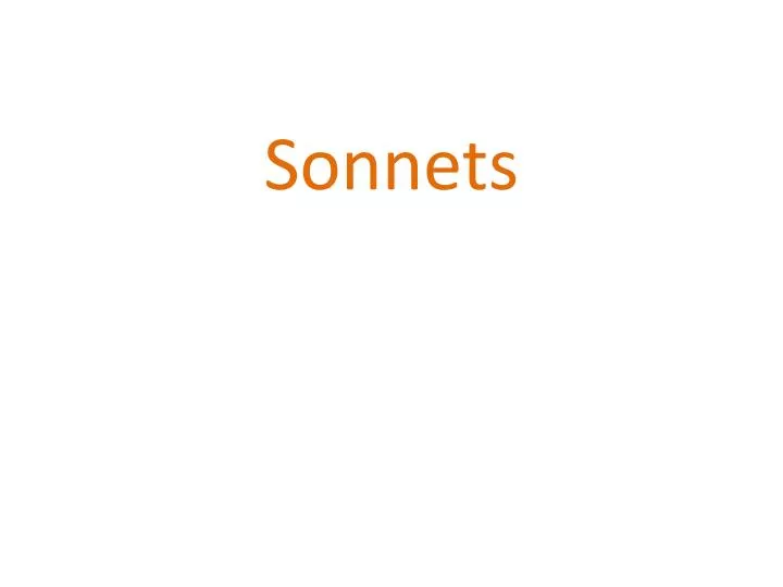 sonnets