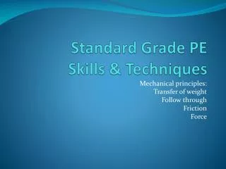 Standard Grade PE Skills &amp; Techniques