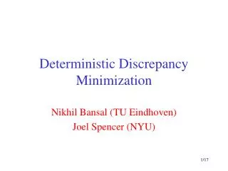 Deterministic Discrepancy Minimization