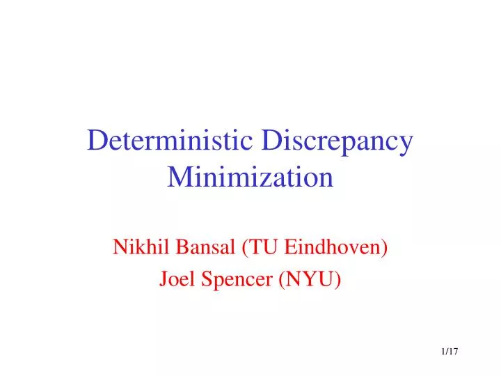 deterministic discrepancy minimization