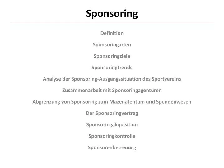 sponsoring