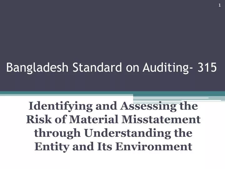 bangladesh standard on auditing 315