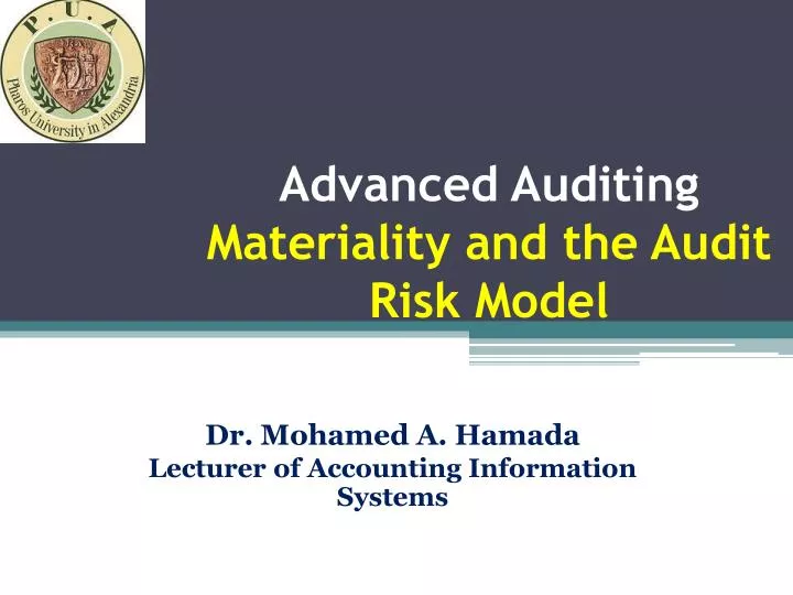 advanced auditing materiality and the audit risk model