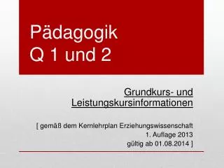 p dagogik q 1 und 2