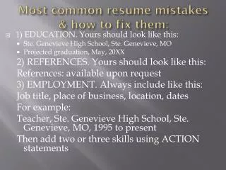 Most common resume mistakes &amp; how to fix them: