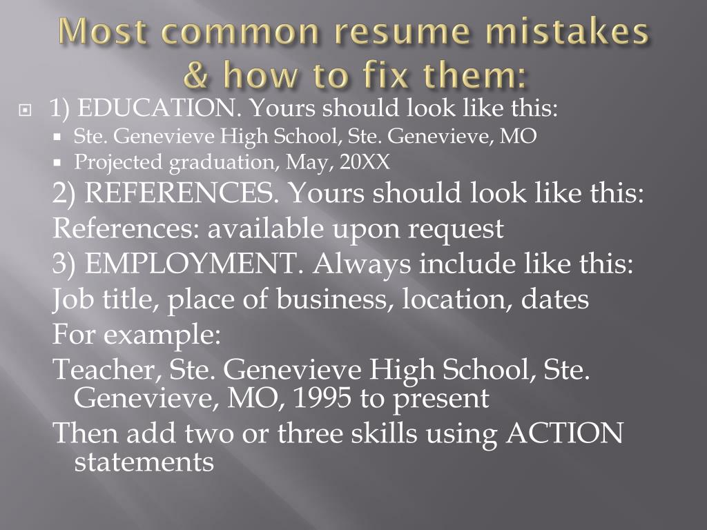 PPT - Common Resume Mistakes and How to Fix Them: A Guide for Job ...