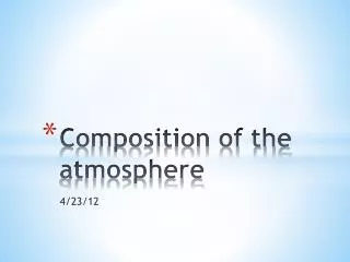 Composition of the atmosphere