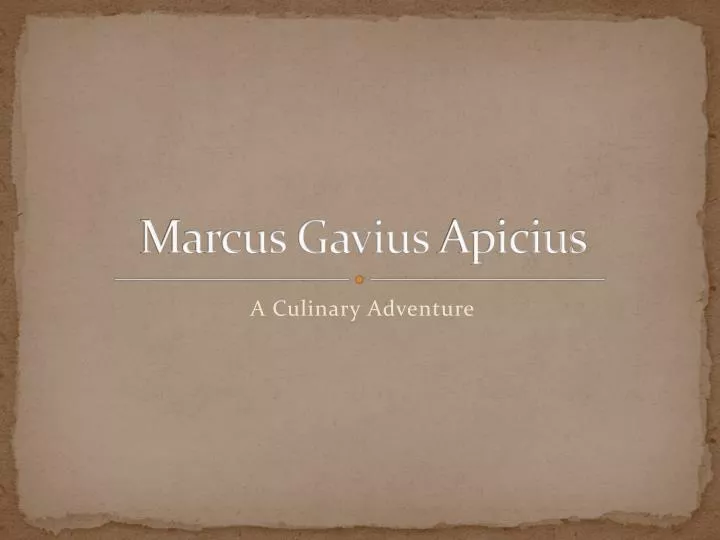 marcus gavius apicius