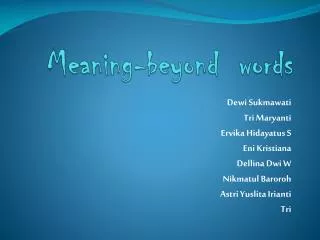 Meaning-beyond words