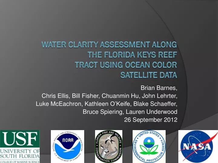 water clarity assessment along the florida keys reef tract using ocean color satellite data