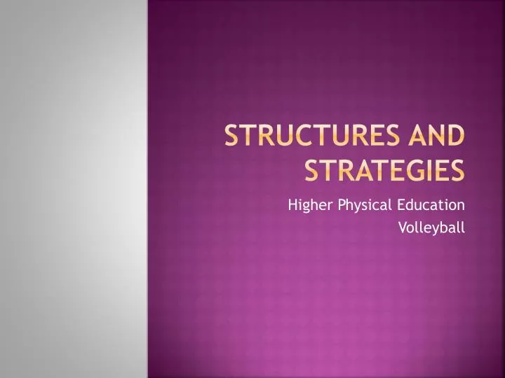 structures and strategies