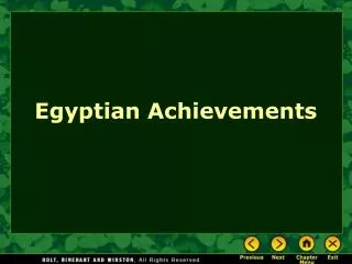 Egyptian Achievements