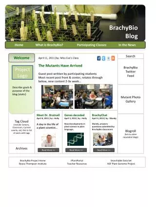 Home 	What is BrachyBio ?	Participating Classes	In the News