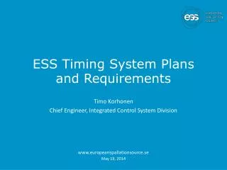 ESS Timing System Plans and Requirements