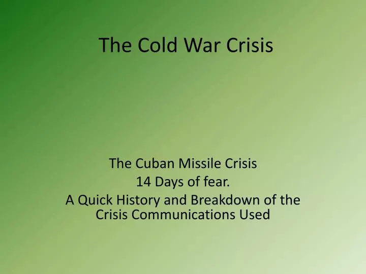 the cold war crisis