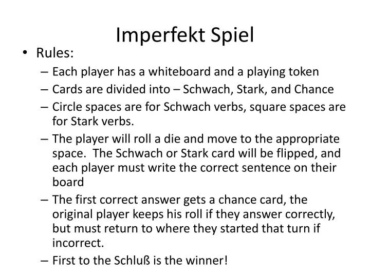 imperfekt spiel