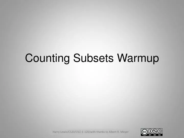 counting subsets warmup
