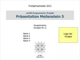 cs108 programmier projekt pr sentation meilenstein 5
