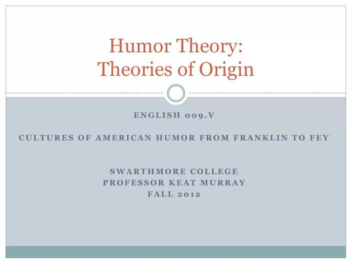 humor theory theories of origin