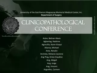 Clinicopathological Conference