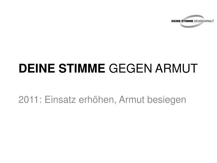 deine stimme gegen armut