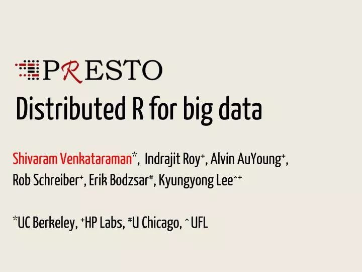 distributed r for big data