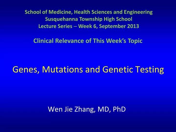 genes mutations and genetic testing