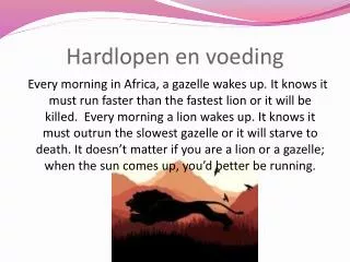 hardlopen en voeding