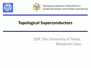 Topological Superconductors