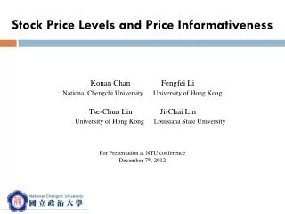 Stock Price Levels and Price Informativeness