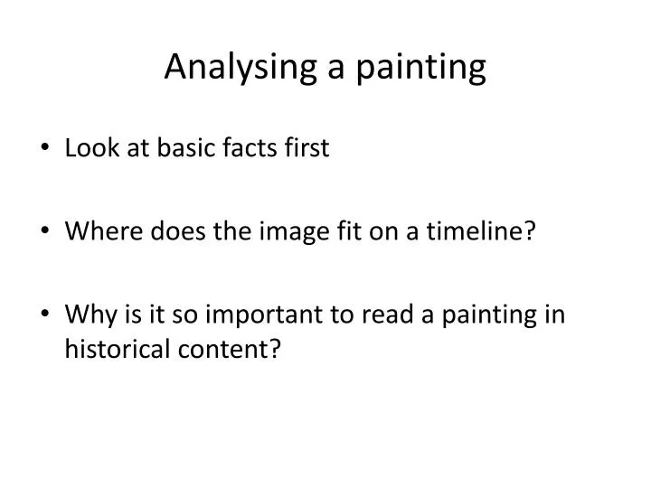 analysing a painting