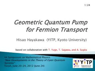 Geometric Quantum Pump for Fermion Transport