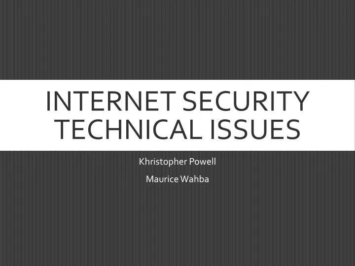 internet security technical issues
