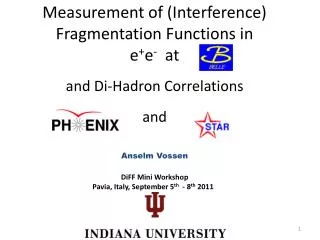 Measurement of (Interference) Fragmentation Functions in e + e - at