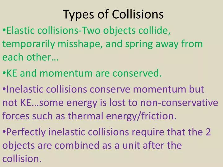 types of collisions