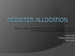 Register allocation