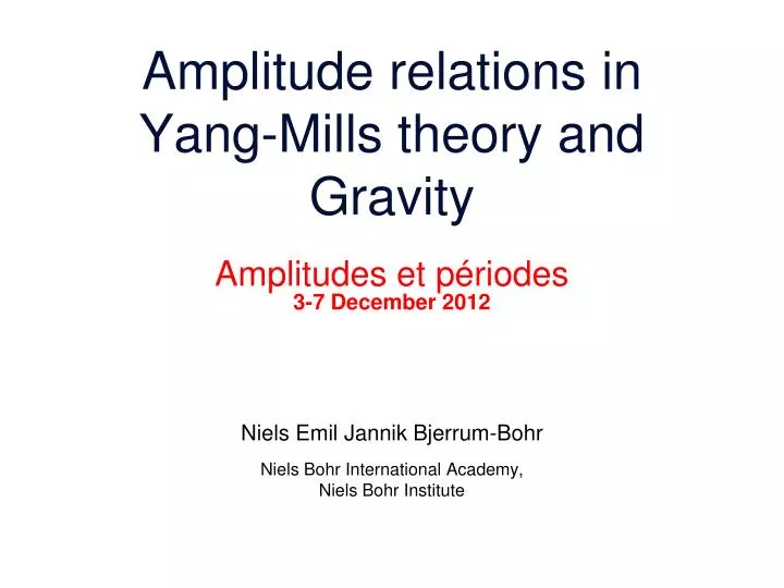 amplitude relations in yang mills theory and gravity