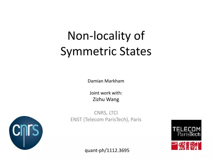 non locality of symmetric states