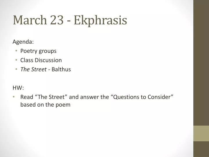 march 23 ekphrasis