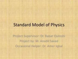 Standard Model of Physics