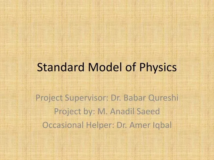standard model of physics