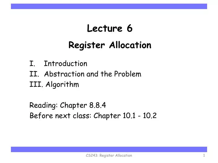 lecture 6 register allocation