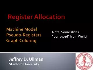 Machine Model Pseudo-Registers Graph Coloring