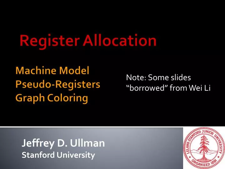 machine model pseudo registers graph coloring