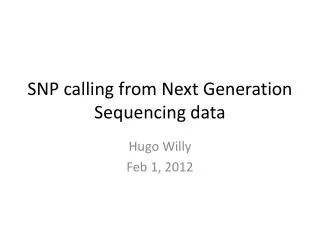 SNP calling from Next Generation Sequencing data
